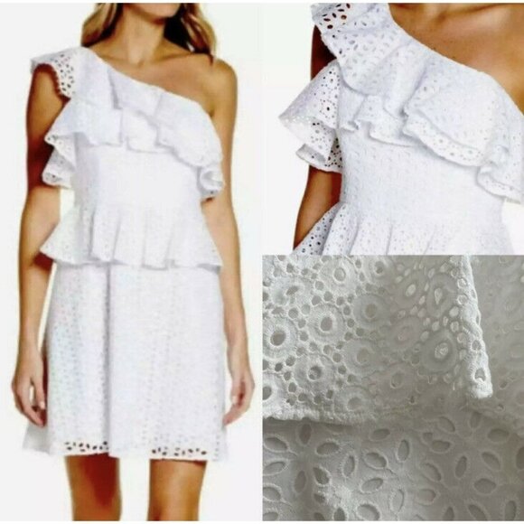 Lilly Pulitzer Josey Dress Oval Flower Petal Eyelet Resort White Size 4 New - Picture 1 of 4